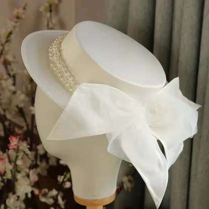 Bowknot Elegant Top Hat Beaded Headpiece