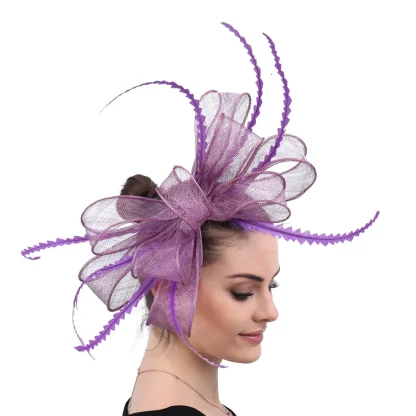 Creative Big Bow Sinamay Cocktail Hat - Image 8