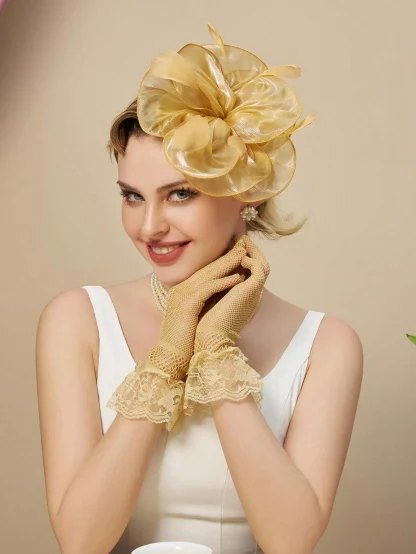 Elegant Floral Decor Headpiece for Tea Party - Image 7