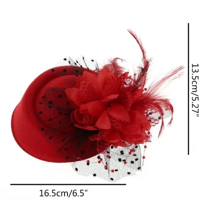 Fascinator with Polka Dot Mesh Design - Image 6