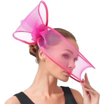 Exaggerated Mesh Bow Cocktail Hat - Image 10