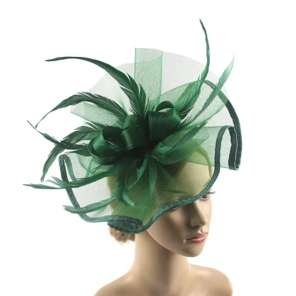 Feminine Cocktail Hat with Mesh Design - Image 4