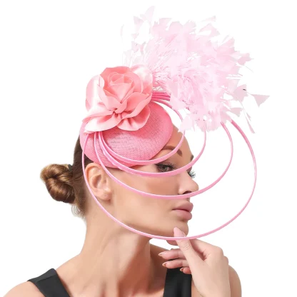 Solid Color Fascinator with Multilayered Design - Image 3