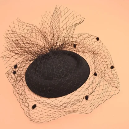 Polka Dot Net Veil Retro Fascinator - Image 6