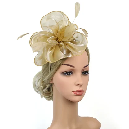 Ethereal Floral Headpiece with Sheer Design - Image 12
