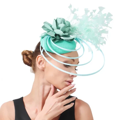 Solid Color Fascinator with Multilayered Design - Image 8