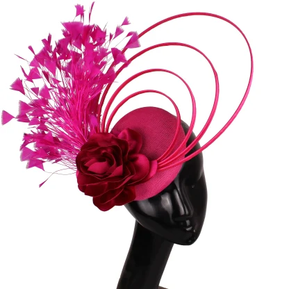 Solid Color Fascinator with Multilayered Design - Image 11