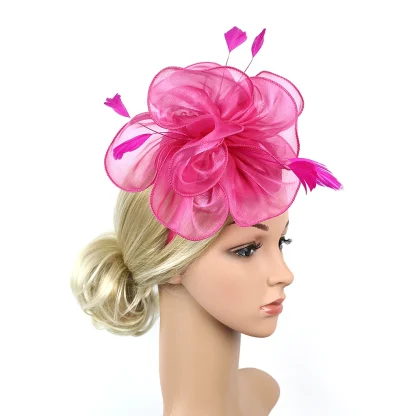 Ethereal Floral Headpiece with Sheer Design - Image 7