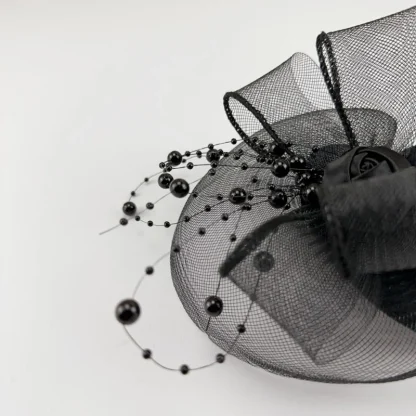 Retro Mini Top Hat Black Fasinator - Image 3