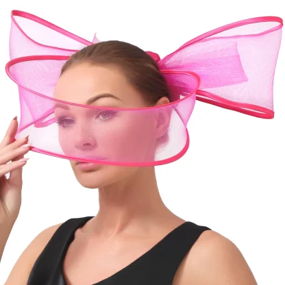 Exaggerated Mesh Bow Cocktail Hat - Image 9