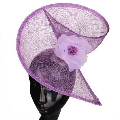 Floral Cocktail Hat with Twisted Disc Design