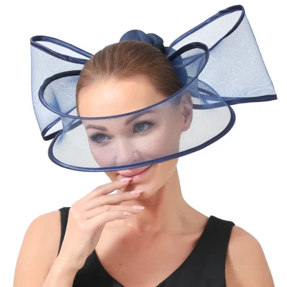 Exaggerated Mesh Bow Cocktail Hat - Image 14