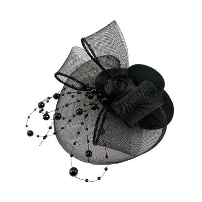 Retro Mini Top Hat Black Fasinator