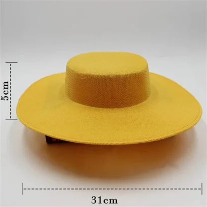 Flat Top Cocktail Hat with Plain Design - Image 6