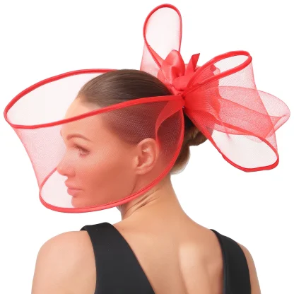 Exaggerated Mesh Bow Cocktail Hat - Image 8