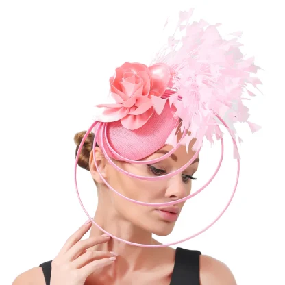 Solid Color Fascinator with Multilayered Design - Image 6