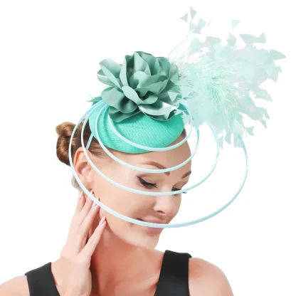 Solid Color Fascinator with Multilayered Design - Image 2