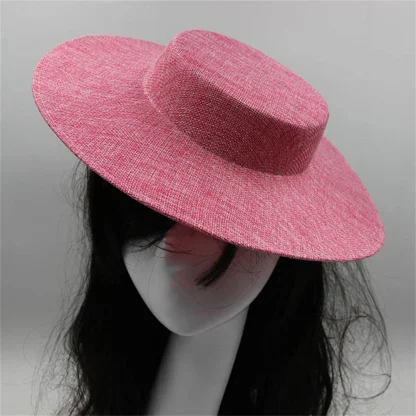 Flat Top Cocktail Hat with Plain Design - Image 4