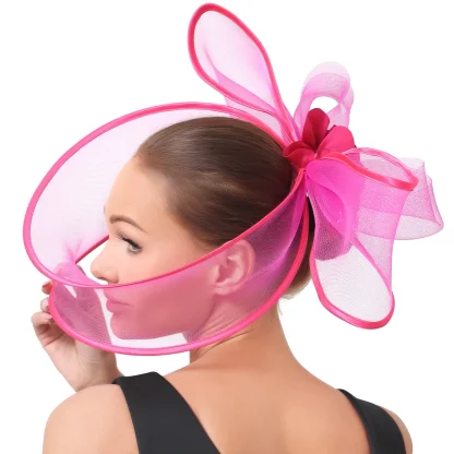 Exaggerated Mesh Bow Cocktail Hat - Image 11