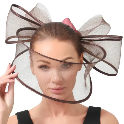 Exaggerated Mesh Bow Cocktail Hat - Image 13