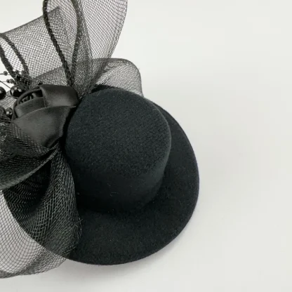 Retro Mini Top Hat Black Fasinator - Image 9