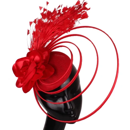 Solid Color Fascinator with Multilayered Design - Image 12