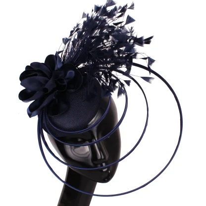 Solid Color Fascinator with Multilayered Design - Image 13