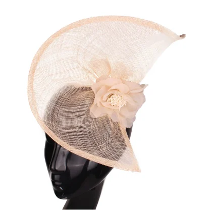 Floral Cocktail Hat with Twisted Disc Design - Image 10