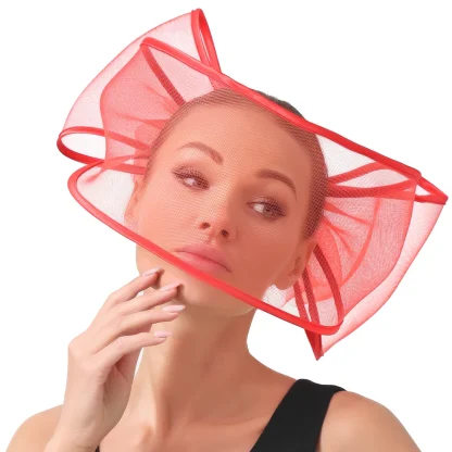 Exaggerated Mesh Bow Cocktail Hat - Image 7