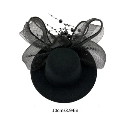 Retro Mini Top Hat Black Fasinator - Image 5