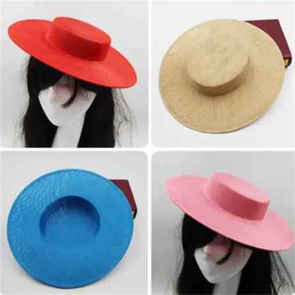 Flat Top Cocktail Hat with Plain Design - Image 3