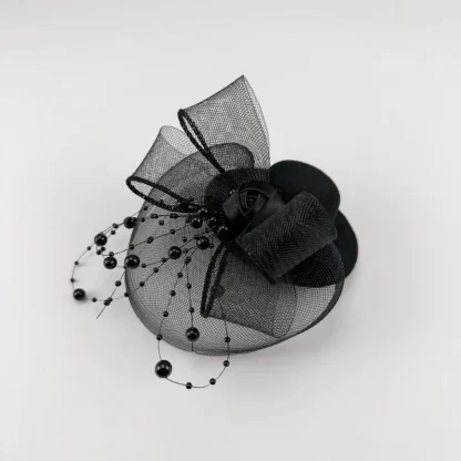 Retro Mini Top Hat Black Fasinator - Image 7